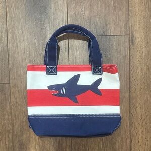 Pottery Barn Kids Striped Shark Canvas Tote Bag